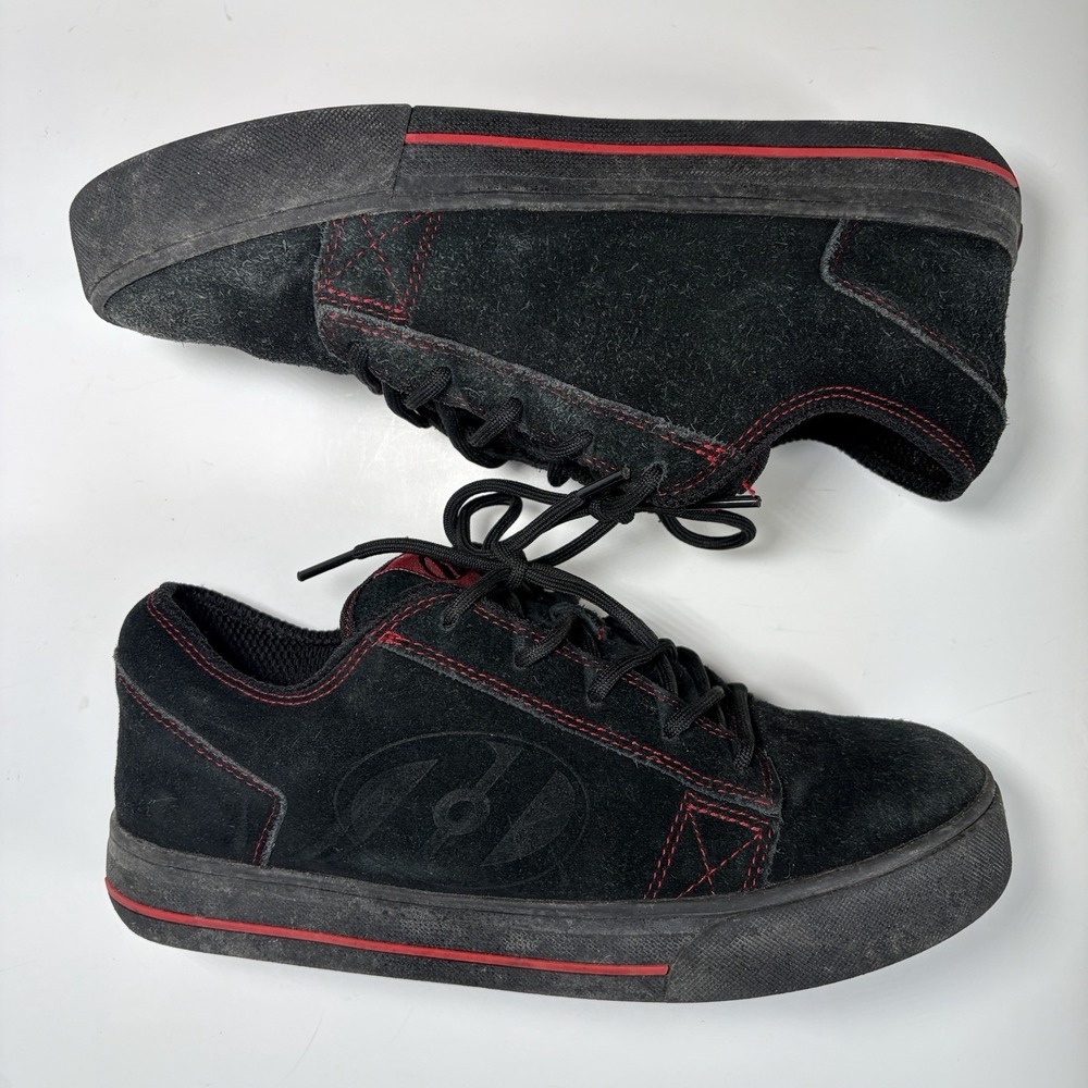 Size 8 VTG Y2K‎ Heelys Plush 7930 Black Suede Red Stitching Sneakers - Picture 3 of 8